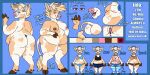  2021 anthony_(goldiescales) anthro bell bell_collar black_collar bovid bovine breasts brown_hooves cattle clothed clothing collar cowbell english_text genitals goldiescales hooves mammal model_sheet nipple_barbell nipple_piercing nipples nude piercing pink_nose pussy slightly_chubby standing text trans_(lore) trans_man_(lore) 