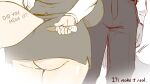  16:9 2021 aggressive_retsuko anthro big_breasts big_butt bigbeanpole bodily_fluids breasts butt canid canine clothed clothing comic duo english_text fakeryway female fennec fenneko fox haida hi_res hyaenid love male mammal pregnancy_test pregnant romantic romantic_couple sanrio shaking short_stack sweat text trembling widescreen 