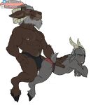  2_horns 4_fingers age_difference anthro anthro_on_anthro arm_tuft belly big_abs big_biceps big_deltoids big_dom_small_sub big_pecs black_hooves black_speedo blue_eyes bovid bristol brown_arms brown_belly brown_body brown_chest brown_eyes brown_face brown_fingers brown_fur brown_hands brown_legs brown_neck brown_nose bulge butt caprine closed_frown closed_smile clothed clothed_anthro clothed_male clothing colored digital_drawing_(artwork) digital_media_(artwork) dominant duo ear_size_difference eyebrows fingers flat_colors full-length_portrait fur goat gold_(metal) gold_jewelry gold_ring grey_arms grey_back grey_beard grey_belly grey_body grey_chest grey_ears grey_eyebrows grey_face grey_fingers grey_fur grey_hair grey_hands grey_inner_ear grey_legs grey_tail hair hand_on_back head_horn head_tuft hooves horn humanoid_hands imminent_anal imminent_sex jewelry larger_anthro larger_male leg_tuft looking_down_at_partner looking_up_at_partner male male/male male_anthro mammal manly muscular muscular_anthro muscular_male navel neck_tuft nipple_piercing nipple_ring nipples older_anthro older_dom_younger_sub older_male pecs piercing pink_nose pink_speedo portrait quads serratus short_hair side_view simple_background size_difference skimpy slim_anthro slim_male smaller_anthro smaller_male speedo_only standing tail_tuft topless topless_anthro topless_male triceps tuft white_background white_horn younger_anthro younger_male 