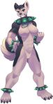  2021 5_fingers abs alpha_channel anthro black_nose breasts brown_eyes canid canine collar digital_media_(artwork) female fingers hi_res looking_at_viewer mammal muscular muscular_female nude rudragon smile solo teeth 