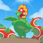  absurd_res big_breasts big_butt breasts butt clothed clothing elemental_creature eyeless female flora_fauna hi_res huge_butt mario_bros nintendo not_furry nsfwoaf petey_piranha piranha_plant plant rear_view sharp_teeth teeth thick_thighs thong topless underwear video_games 