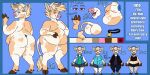  2021 anthony_(goldiescales) anthro bell bell_collar black_collar bovid bovine brown_hooves cattle clothed clothing collar cowbell english_text goldiescales hooves mammal model_sheet nude pink_nose slightly_chubby standing text trans_(lore) trans_man_(lore) 