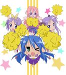  cheerleader extraction hiiragi_kagami hiiragi_tsukasa izumi_konata lucky_star takara_miyuki vector 