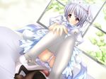  bed dress female nurse panties penis shoe shoejob shoes short_hair silver_hair trample underwear 