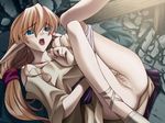  1girl alice_soft blonde_hair blue_eyes caught censored colette collette dungeon elf embarrassed flat_chest game_cg masturbation panties panties_down panty_pull pastel_chime pink_panties pointy_ears pussy pussy_juice school_uniform solo student surprised underwear 