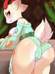  absurd_res animal_crossing anthro anus_outline asian_clothing big_breasts big_butt blush breasts butt camel_toe cervid clothed clothing digital_media_(artwork) east_asian_clothing female fur hi_res horn japanese_clothing kimono looking_at_viewer looking_back mammal nintendo nipples panties sarox shaded shino_(animal_crossing) solo underwear video_games 