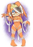  accessory alpha_channel anthro bandage barefoot breasts camel_toe echidna feet female fur hi_res jetfrozen looking_at_viewer mammal monotreme mummy mummy_costume navel orange_body orange_fur sega solo sonic_adventure sonic_the_hedgehog_(series) thick_thighs tikal_the_echidna undead under_boob wraps 