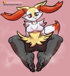  5_toes anthro braixen breasts canid canine feet female foot_focus fox hi_res humanoid_feet mammal nintendo plantigrade pok&eacute;mon pok&eacute;mon_(species) reathroch soles solo toes video_games 