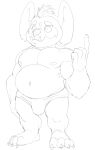  2020 4_fingers 4_toes anthro barefoot belly big_belly big_calves big_deltoids big_ears big_eyes big_nose black_and_white bristol bulge chin_tuft claws closed_smile clothed clothed_anthro clothed_male clothing digital_drawing_(artwork) digital_media_(artwork) ear_tuft facial_tuft feet fingers full-length_portrait gesture head_tuft huge_biceps huge_pecs humanoid_hands koala male male_anthro mammal marsupial monochrome muscular muscular_anthro muscular_male navel nipples overweight overweight_anthro overweight_male plantigrade pointing pointing_up portrait solo speedo_only standing three-quarter_view toes topless topless_anthro topless_male tuft tusks vombatiform 
