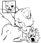  &lt;3 aggressive_retsuko ailurid anal anthro big-fig butt eyelashes facial_markings female female_rimming_male freckles haida hand_on_butt head_markings hi_res hyaenid looking_pleasured male male/female mammal markings monochrome open_mouth oral red_panda retsuko rimming sanrio sex sharp_teeth simple_background sketch teeth tongue tongue_out white_background 