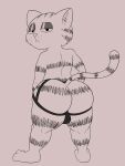  absurd_res anthro butt butt_focus clothed clothing domestic_cat felid feline felis fritz_the_cat fritz_the_cat_(character) hi_res kiffy_(artist) looking_at_viewer looking_back male mammal partially_clothed rear_view simple_background solo thong thong_straps underwear 