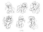 4:3 absurd_res applejack_(mlp) cutie_mark earth_pony equid equine eyes_closed female feral fluttershy_(mlp) friendship_is_magic group hasbro hi_res horn horse looking_at_viewer mammal monochrome my_little_pony one_eye_closed open_mouth pegasus pinkie_pie_(mlp) pony rainbow_dash_(mlp) rarity_(mlp) selenophile simple_background smile twilight_sparkle_(mlp) unicorn winged_unicorn wings wink 