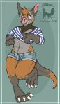  aardvark absurd_res anthro atelierlunatic blush bottomwear clothed clothing crossdressing hi_res hotpants male mammal shorts shy solo 