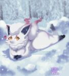  absurd_res anthro big_breasts breasts canid canine cute_eyes female fur hi_res hisuian_zorua madjoker mammal nintendo pok&eacute;mon pok&eacute;mon_(species) pokemon_legends_arceus red_body red_fur regional_form_(pok&eacute;mon) short_stack snowflake solo thick_thighs video_games 