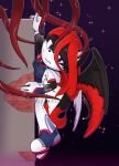  absurd_res bottomwear canid canine canis clothing female footwear gloves hair handwear hi_res jacket koudoku long_hair mammal pants red_hair sega shirt shoes solo sonic_the_hedgehog_(series) tentacles topwear wet wings wolf xion_archaeus 