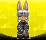  ambiguous_gender anthro better_version_at_source buneposter clothing drip_(meme) hair jacket lagomorph leporid made_in_abyss mammal nanachi narehate rabbit shirt solo standing supreme text text_on_clothing text_on_jacket text_on_shirt text_on_topwear topwear white_hair 