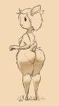  2020 9:16 anthro breasts butt butt_heart cervid digital_media_(artwork) eyelashes fart female hair jubb looking_back mammal rear_view signature simple_background solo standing tan_background 