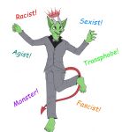  anonymous_artist anthro clothing demon halo hi_res horn leotoefinger male red_crown solo spade_tail suit text 
