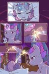  2:3 cold-blooded-twilight comic dialogue equid equine eye_patch eyewear female feral friendship_is_magic fur group hasbro hi_res horn magic mammal my_little_pony purple_body purple_fur rarity_(mlp) sibling sister sweetie_belle_(mlp) trio twilight_sparkle_(mlp) unicorn white_body white_fur 