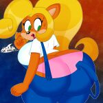  1:1 2021 3barts absurd_res activision anthro bandicoot big_breasts big_butt blonde_hair bodily_fluids breasts butt butt_cleavage clothing coco_bandicoot crash_bandicoot_(series) curvy_figure dialogue digital_media_(artwork) english_text eyelashes female fingers fur green_eyes hair hi_res hourglass_figure huge_breasts huge_butt lips long_hair looking_back low-riding mammal marsupial multicolored_body multicolored_fur orange_body orange_fur overalls panties panty_shot ponytail rear_view simple_background smile solo sweat tan_body tan_fur text thick_thighs tongue two_tone_body two_tone_fur underwear video_games voluptuous wide_hips 