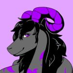  1:1 ambiguous_gender anthro bovid canid canine canis caprine goat hybrid low_res mammal markings pawlycule purple_eyes solo wolf 
