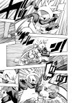  ambiguous_gender canid chespin comic duo fennekin feral fight japanese_text mako_mickt mammal monochrome motion_lines nintendo pok&eacute;mon pok&eacute;mon_(species) pok&eacute;mon_mystery_dungeon scarf text translation_request video_games 