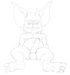  2020 3_toes absurd_res anthro balls_outline beard belly biceps big_belly big_ears black_and_white briefs bristol bulge chin_tuft chua claws closed_frown clothing deltoids digital_drawing_(artwork) digital_media_(artwork) ear_tuft erection eyebrows facial_hair facial_tuft fan_character feet fluffy_ears front_view full-length_portrait genital_outline genitals head_tuft hi_res humanoid_genitalia humanoid_penis looking_down male male_anthro mammal monochrome muscular muscular_anthro muscular_male navel partially_clothed_anthro partially_clothed_male pecs penis poking_out portrait solo spread_legs spreading thick_eyebrows tight_clothing toes toony tuft underwear wildstar 