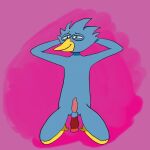  1:1 2021 anal anal_penetration anthro avian beak berdly bird blue_body deltarune digital_drawing_(artwork) digital_media_(artwork) dildo dildo_in_ass dildo_insertion erection eyewear genitals glasses hands_behind_head kneeling looking_pleasured male penetration penis riding_dildo riding_toy sex_toy sex_toy_in_ass sex_toy_insertion smile solo undertale_(series) video_games yellow_beak 