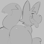  1:1 anthro anus butt canid canine fox male mammal monochrome presenting presenting_anus presenting_hindquarters solo squishy_(artist) tobi_(squishy) tongue tongue_out 