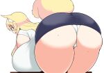  animal_humanoid bent_over big_breasts big_butt biped blonde_hair blue_bottomwear blue_clothing blue_skirt blush bottomwear breast_rest breasts butt canid canid_humanoid canine canine_humanoid clothed clothing curvy_figure digital_media_(artwork) eyewear female fluffy fluffy_tail fox_humanoid fully_clothed fur futon_(artist) glasses hair hi_res huge_breasts huge_butt humanoid inner_ear_fluff light_body light_skin long_hair looking_at_viewer looking_back looking_back_at_viewer mammal mammal_humanoid monotone_body monotone_ears monotone_fur monotone_hair monotone_tail open_mouth panties raised_tail rear_view red_eyes shirt simple_background skirt solo thick_thighs topwear tuft underwear upskirt voluptuous white_background white_clothing white_inner_ear_fluff white_panties white_shirt white_topwear wide_hips yellow_body yellow_ears yellow_fur yellow_tail 