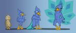  anthro avian beak berdly bird bird_feet blue_body blue_eyes blue_feathers cellcone deltarune digital_drawing_(artwork) digital_media_(artwork) eyewear feathers galliform glasses hi_res male nude peafowl phasianid simple_background solo undertale_(series) video_games 