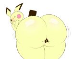  ambiguous_gender anthro bent_over big_butt blush butt hi_res huge_butt k-10 looking_at_viewer looking_back looking_back_at_viewer nintendo pichu pok&eacute;mon pok&eacute;mon_(species) simple_background solo spreading thick_thighs video_games white_background yellow_body 