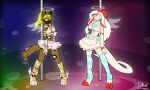  absurd_res angels anthro bovid caprine cervid duo fanarts female female/female goat hair hi_res long_hair long_tail lotus_(lotusgoatess) lotusgoatess mammal nikiara_delacroix panty_and_stocking_with_garterbelt pole poles 