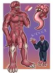  abs absurd_res balls big_balls black_tie_(suit) bow_experiment_(resident_evil) brain capcom clawed_fingers clawed_toes claws clothing exposed_muscle feet genitals gesture group hi_res humanoid lean_muscle licker_(resident_evil) long_penis long_tongue male male/male monster muscular nerves nude organs penis quadriceps resident_evil sharp_claws sharp_teeth simple_background smile suit t-virus_mutant_(resident_evil) teeth tongue tongue_out trick_rex_(artist) undead vein veiny_muscles veiny_penis video_games waving zombie 