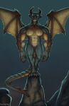  absurd_res anthro areola breasts claws dragon female fingers genitals hi_res horn muscular muscular_anthro muscular_female nipples non-mammal_breasts nude open_mouth pussy scalie solo standing tussamag wings 