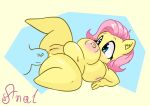  anal anal_penetration anthro anus big_breasts breasts equid equine female female_penetrated fluttershy_(mlp) friendship_is_magic fur genitals hair male male/female male_penetrating male_penetrating_female mammal my_little_pony penetration penile penile_penetration penis penis_in_ass pink_hair pussy snus-kun thick_thighs yellow_body yellow_fur 