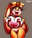  anthro big_breasts breasts featureless_crotch female holding_breast lagomorph leporid mammal mature_female nude open_mouth protagon rabbit sega solo sonic_the_hedgehog_(series) vanilla_the_rabbit wide_hips 