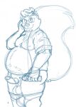  2021 anthro balls belly bravo clothed clothing erection eyewear genitals glasses hi_res humanoid_genitalia humanoid_hands humanoid_penis male mammal mephitid moobs open_clothing open_shirt open_topwear overweight overweight_male penis shirt simple_background sketch skunk solo topwear white_background 