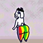  1:1 ambiguous_gender bonnie_(terubby) bottomwear bovid butt caprine clothing eyeshadow goat hooves makeup mammal pants shirtless solo tail_tuft terubby thick_thighs tuft 
