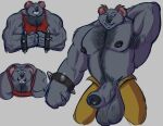  2019 activision anthro armpit_hair balls barazoku biceps big_balls big_muscles big_penis body_hair bottomwear bracelet chest_hair clothed clothing crash_bandicoot_(series) erection flexing foreskin fur gatorbeast genitals grey_background hand_behind_head happy_trail huge_muscles humanoid_genitalia humanoid_penis jewelry koala koala_kong male mammal marsupial muscular muscular_anthro muscular_male nipple_piercing nipples obliques open_mouth pants pecs penis piercing pubes shirt simple_background smile solo spiked_bracelet spikes standing tank_top teeth tongue topless topless_male topwear tuft unzipped video_games vombatiform 