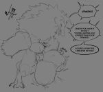  absurd_res animal_genitalia anthro balls big_balls big_penis bulge canid canine canis claws cock_vore death dialogue digestion digestion_noises english_text fur fur_tuft genitals hi_res huge_balls hyper hyper_balls hyper_genitalia male male_pred mammal monochrome monster penile penis sheath size_difference solo struggling text tongue tuft vore wolf wyth 
