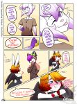  ailurid anthro blush clothed clothing comic dialogue dimitri_(hot-gothics) dragon embarrassed english_text female goth group hair hi_res horn hot-gothics humor hybrid lagomorph leporid male male/female mammal meme morphi_(character) party rabbit red_hair red_panda sex silly teasing text wings 