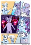  anthro blue_body blue_fur clothed clothing comic conditional_dnp corruption english_text felid feline female fur genitals group hi_res magic magic_user male mammal nude purple_body purple_fur pussy ryoku ryoku_(character) text url vaatari 