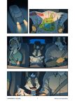  anthro canid canine canis canyne_khai car comic english_text female hi_res male mammal map night text url vehicle wolf young 