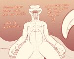  anthro chokodonkey claws dialogue english_text hi_res imminent_vore low-angle_view male open_mouth reptile scalie snake solo text tongue tongue_out zhao 