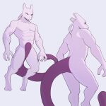  1:1 2021 2_toes 3_fingers abs anthro digitigrade feet fingers floating hi_res jrjresq legendary_pok&eacute;mon male mewtwo muscular muscular_anthro muscular_male nintendo nude pecs pok&eacute;mon pok&eacute;mon_(species) simple_background solo toes video_games white_background 