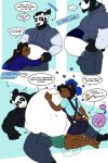  &lt;3 2021 abdominal_bulge absurd_res anthro belly belly_worship big_belly black_body black_fur black_hair blue_eyes blue_highlights bodily_fluids brown_bear brown_body brown_fur bulge clothing comic dialogue drugs duo english_text female fur giant_panda grizzly_bear hair hi_res highlights_(coloring) hyper hyper_belly hyper_pregnancy lying male male/female mammal muscular nathan_(randomgirl1265) navel on_back outie_navel overalls pills pregnant pregnant_male randomgirl1265 shirt speech_bubble sweat sweater text tied_hair topaz_(randomgirl1265) topwear unborn_kicking unbuttoned unbuttoned_pants underwear ursid ursine white_body white_fur white_hair 