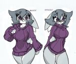  anthro baggy_clothing breasts clothing disney ears_back eyelashes eyewear female front_view fur glasses grey_body grey_fur grey_hair hair lagomorph leporid looking_at_viewer mammal multicolored_body multicolored_fur pace-maker pink_nose pivoted_ears portrait purple_eyes rabbit scut_tail short_tail simple_background solo standing sweater three-quarter_portrait topwear two_tone_body two_tone_fur underwear violet_hopps white_body white_fur zootopia 