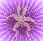  action_pose anthro aura balls casual_nudity crouching darkajugin dragon_ball dragon_ball_super dyspo fist flaccid foreskin genitals hi_res lagomorph lightning looking_at_viewer male mammal nude penis pose purple_body purple_skin solo speed_lines tight_foreskin yellow_eyes 