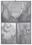  aariel anthro athletic athletic_male axel canid canine comic duo frottage genitals hi_res male male/male mammal penis rubbing saliva_on_face sex size_difference touching_penis wolfyalex96_(artist) 